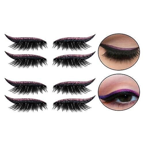 4 Pair Reusable Eyelash Stickers Glitte Eyeliner Invisible Tape Self Adhesive Makeup Tool Image 10