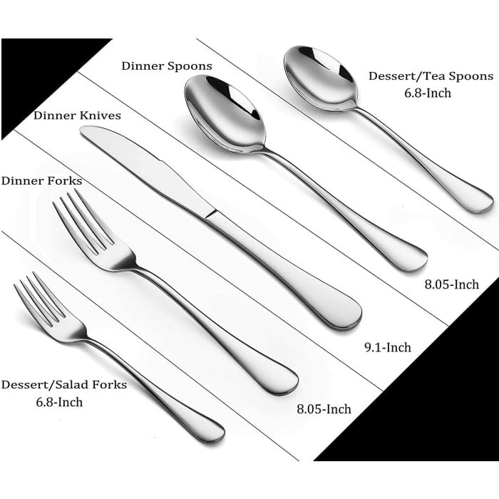 20pcs Flatware Cutlery Tableware Set Stainless Steel Knife Fork Spoon Utensils With Gift Box Image 2