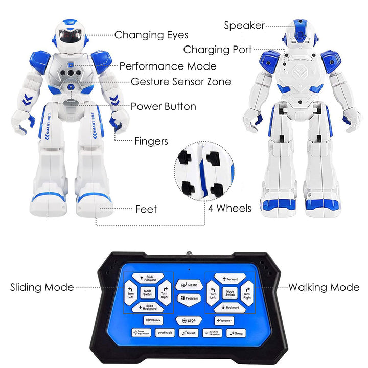 Intelligent Gesture Sensing Remote Control Robot Programmable Dancing Toy Blue Image 4