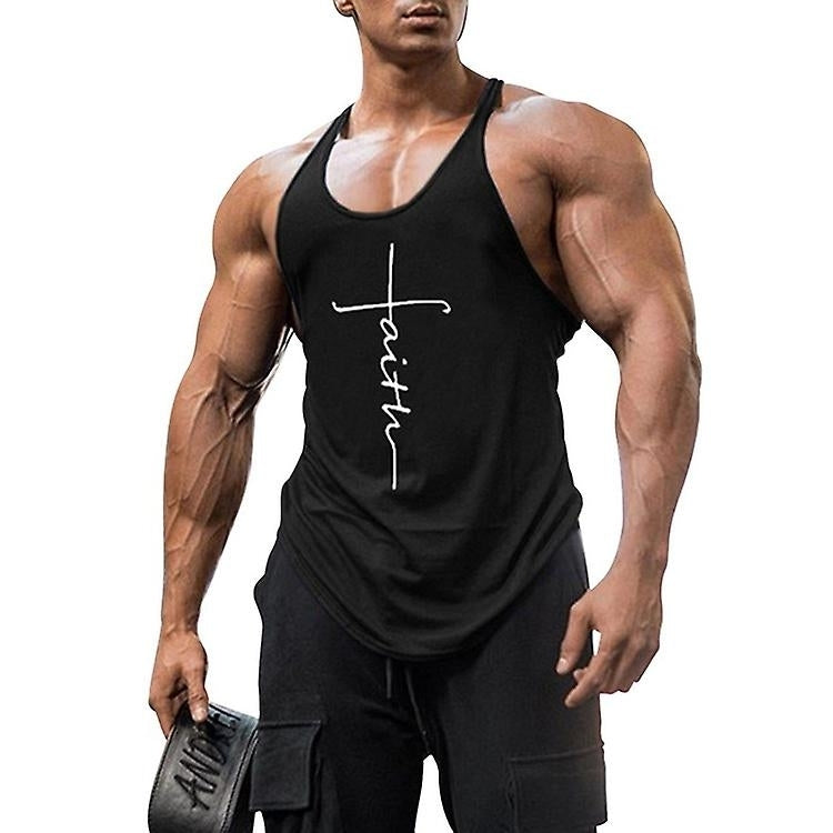 Gyms Tank Top Men Sleeveless Bodybuilding Fitness Singlets Workout Stringer Sports Vest Image 2