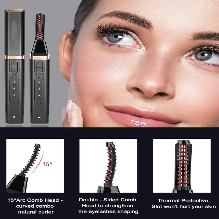 Electronic Eyelash Curler Quick Heating Eyelash Curling Tool Usb Rechargeable Safety Makaup Tool Image 2