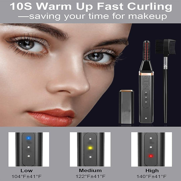 Electronic Eyelash Curler Quick Heating Eyelash Curling Tool Usb Rechargeable Safety Makaup Tool Image 4