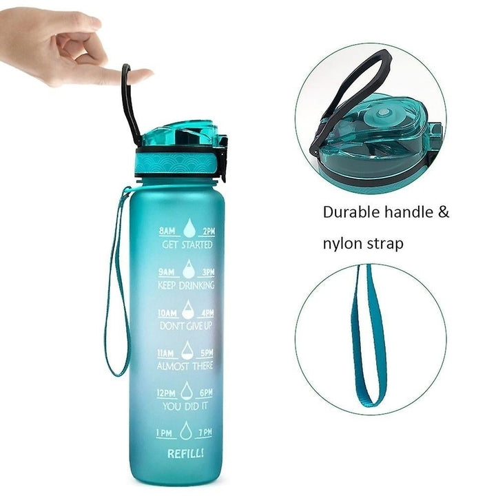 Sports Water Bottle With Time Marker Bpa Free Water Jug 1000ml Image 4