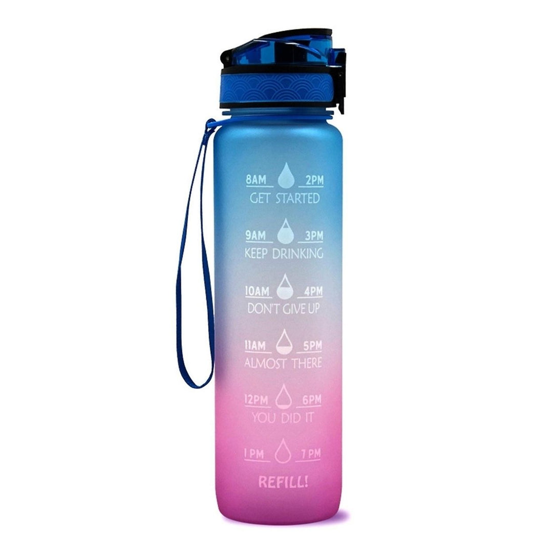 Sports Water Bottle With Time Marker Bpa Free Water Jug 1000ml Image 6