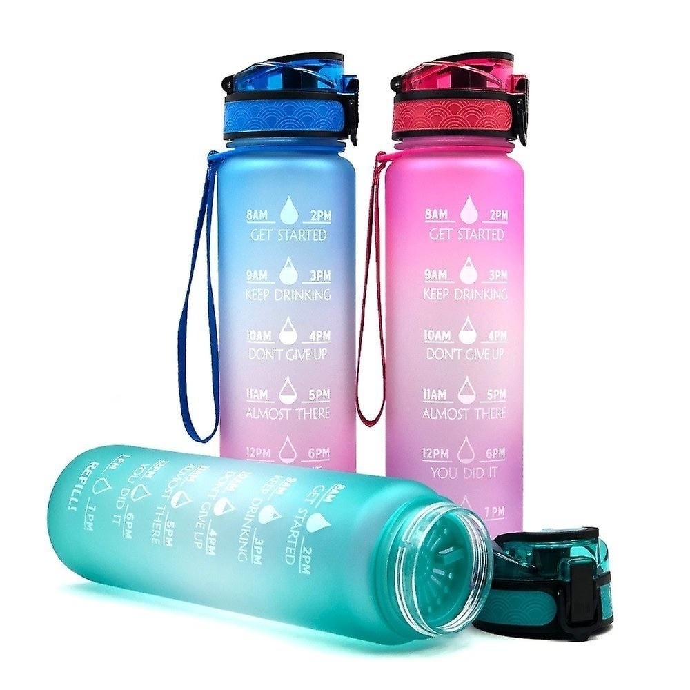 Sports Water Bottle With Time Marker Bpa Free Water Jug 1000ml Image 7