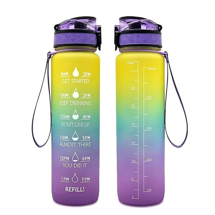 Sports Water Bottle With Time Marker Bpa Free Water Jug 1000ml Image 9