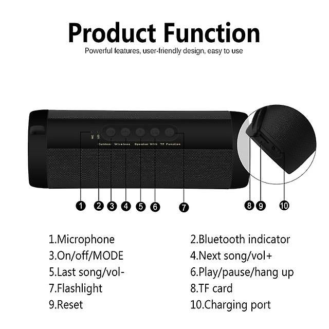 Wireless Bluetooth Speakers Column Speaker Subwoofer Sound Box Outdoor Loud Speaker Image 2