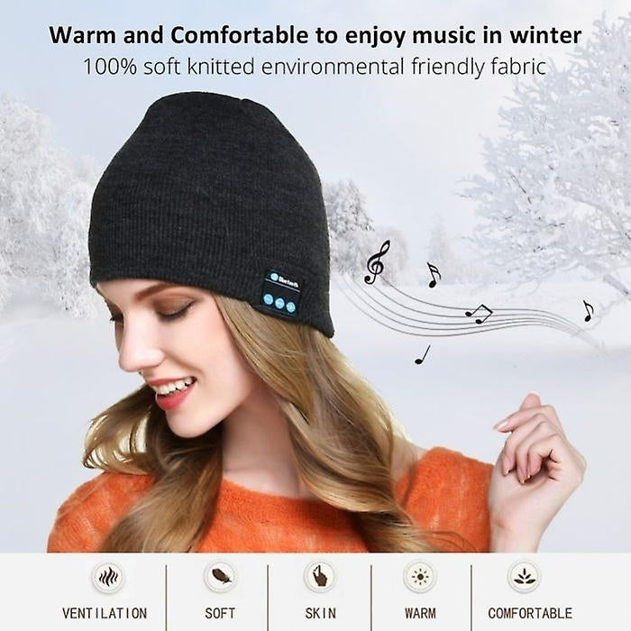 Wireless Bluetooth Beanie Music Headphone Knitted Warm Hat Image 4