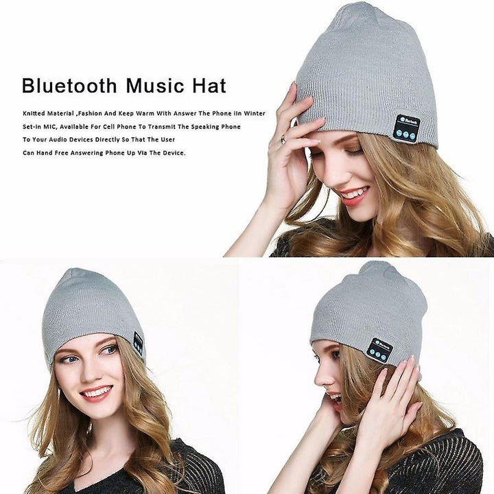 Wireless Bluetooth Beanie Music Headphone Knitted Warm Hat Image 7