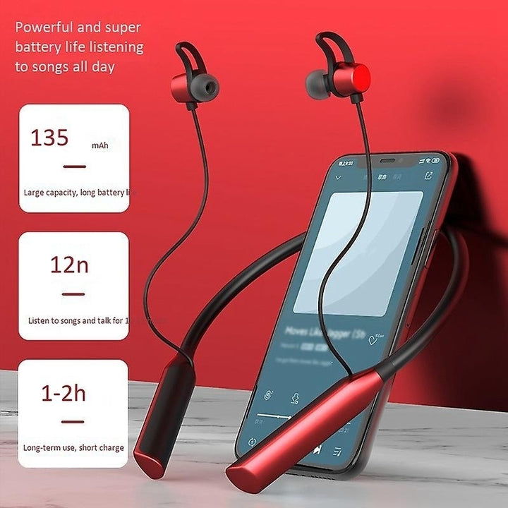 Magnetic Neckband Earphones Bluetooth Headphone Waterproof Wireless Sport Headset Image 4