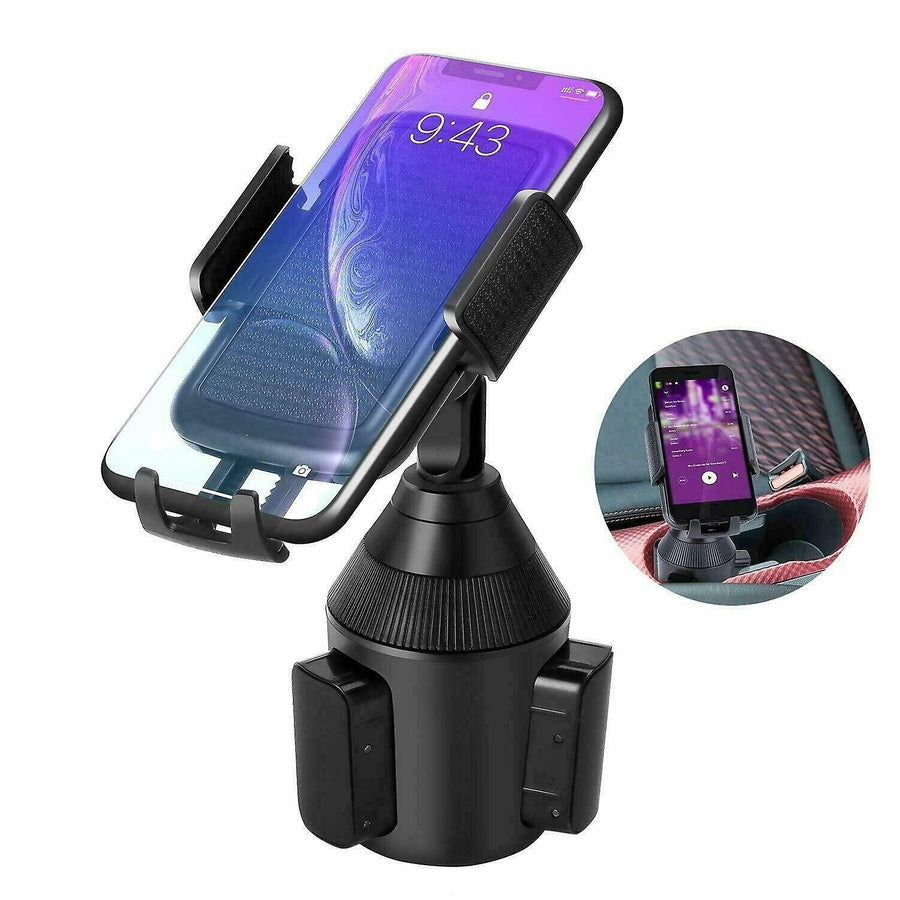 360adjustable Phone Mount Car Cup Holder Stand Cradle Phone Bracket With Smart Release Button Image 1