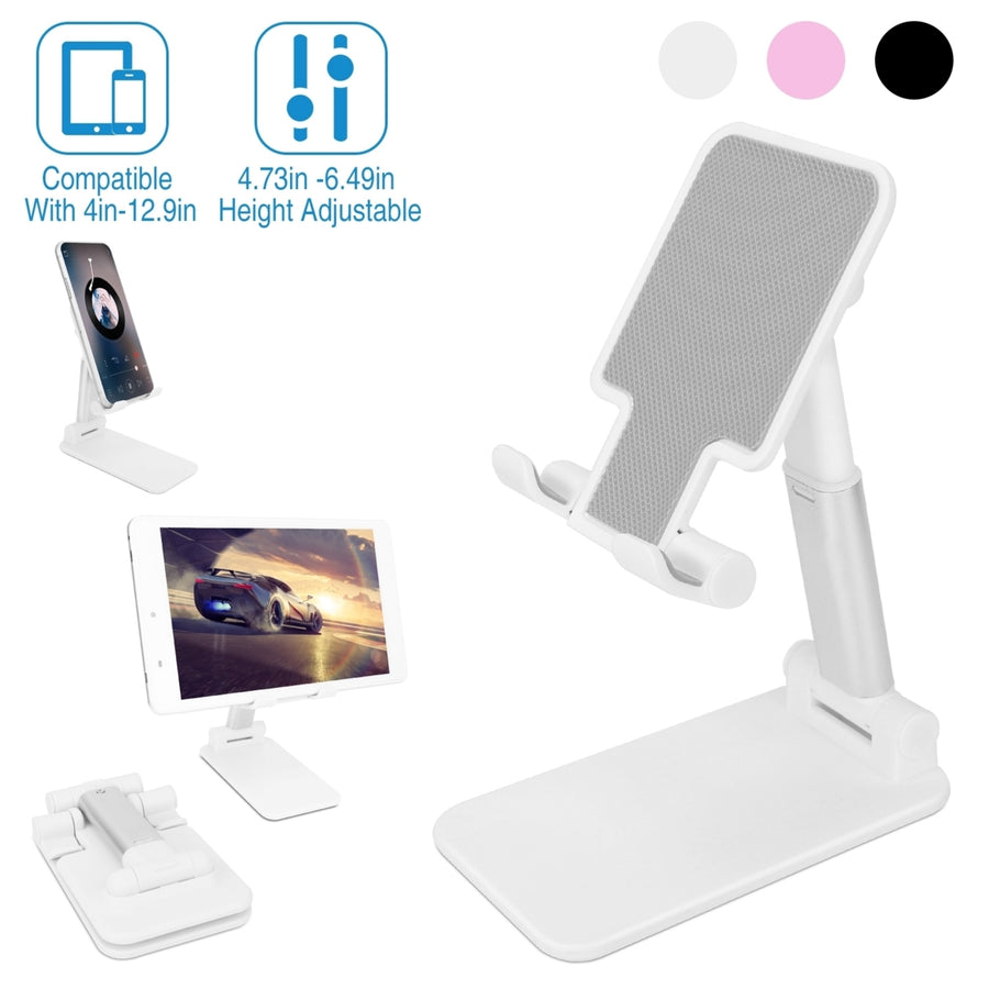 Foldable Desktop Phone Stand Angle Height Adjustable Tablet Holder Cradle Dock with Mirror Fit For 4-12.9in Device Image 1