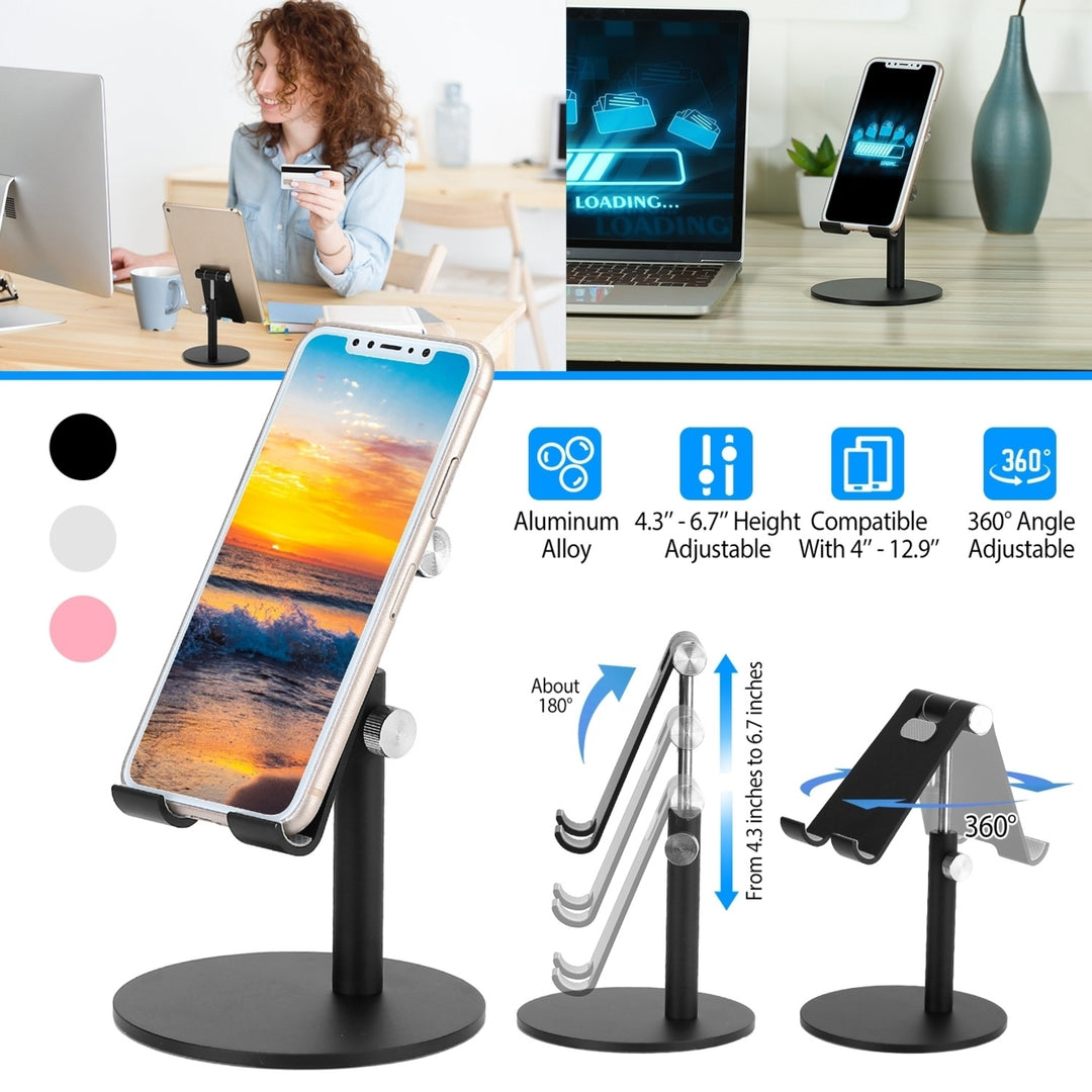 Cell Phone Stand Universal Tablets Phones Stand Holder Height Angle Adjustable Desktop Phone Stand No-Slip Aluminum Image 1