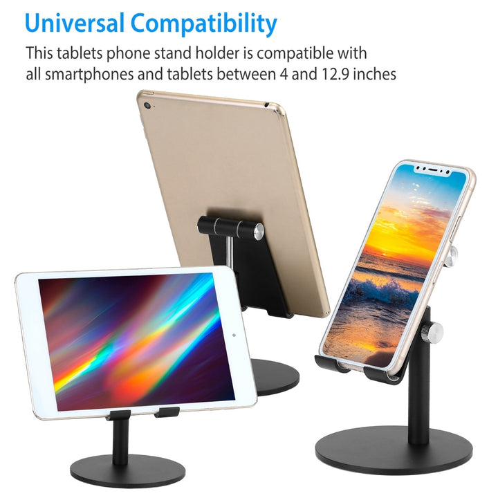 Cell Phone Stand Universal Tablets Phones Stand Holder Height Angle Adjustable Desktop Phone Stand No-Slip Aluminum Image 2