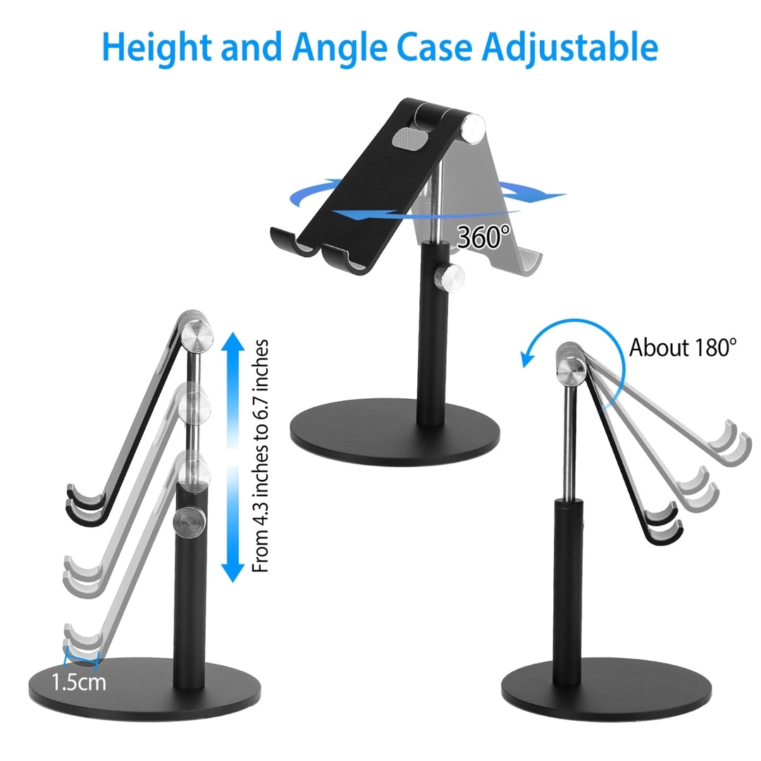 Cell Phone Stand Universal Tablets Phones Stand Holder Height Angle Adjustable Desktop Phone Stand No-Slip Aluminum Image 3