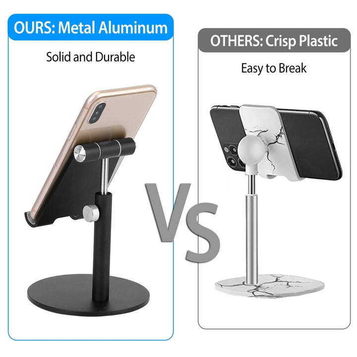 Cell Phone Stand Universal Tablets Phones Stand Holder Height Angle Adjustable Desktop Phone Stand No-Slip Aluminum Image 4