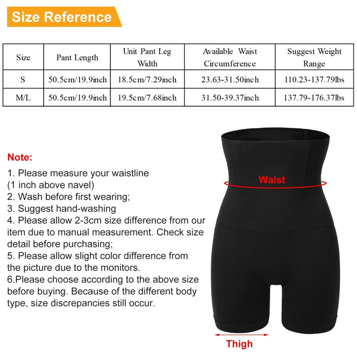 High Waist Shapewear Tummy Control Butt Lifter Compression Panties Black Beige S-XXL Image 4