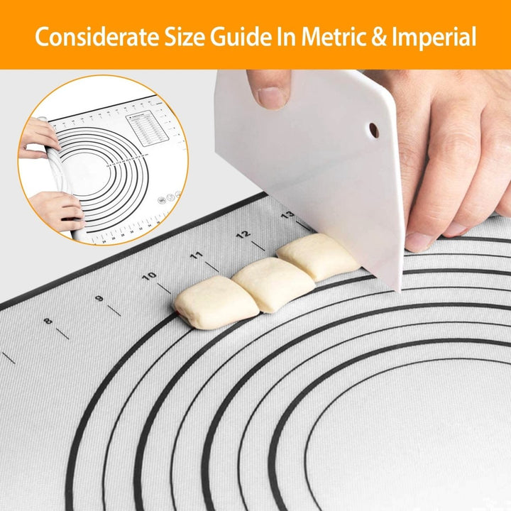 Stainless Steel Rolling Pin with Adjustable Rings and Silicone Rolling Mat Image 4