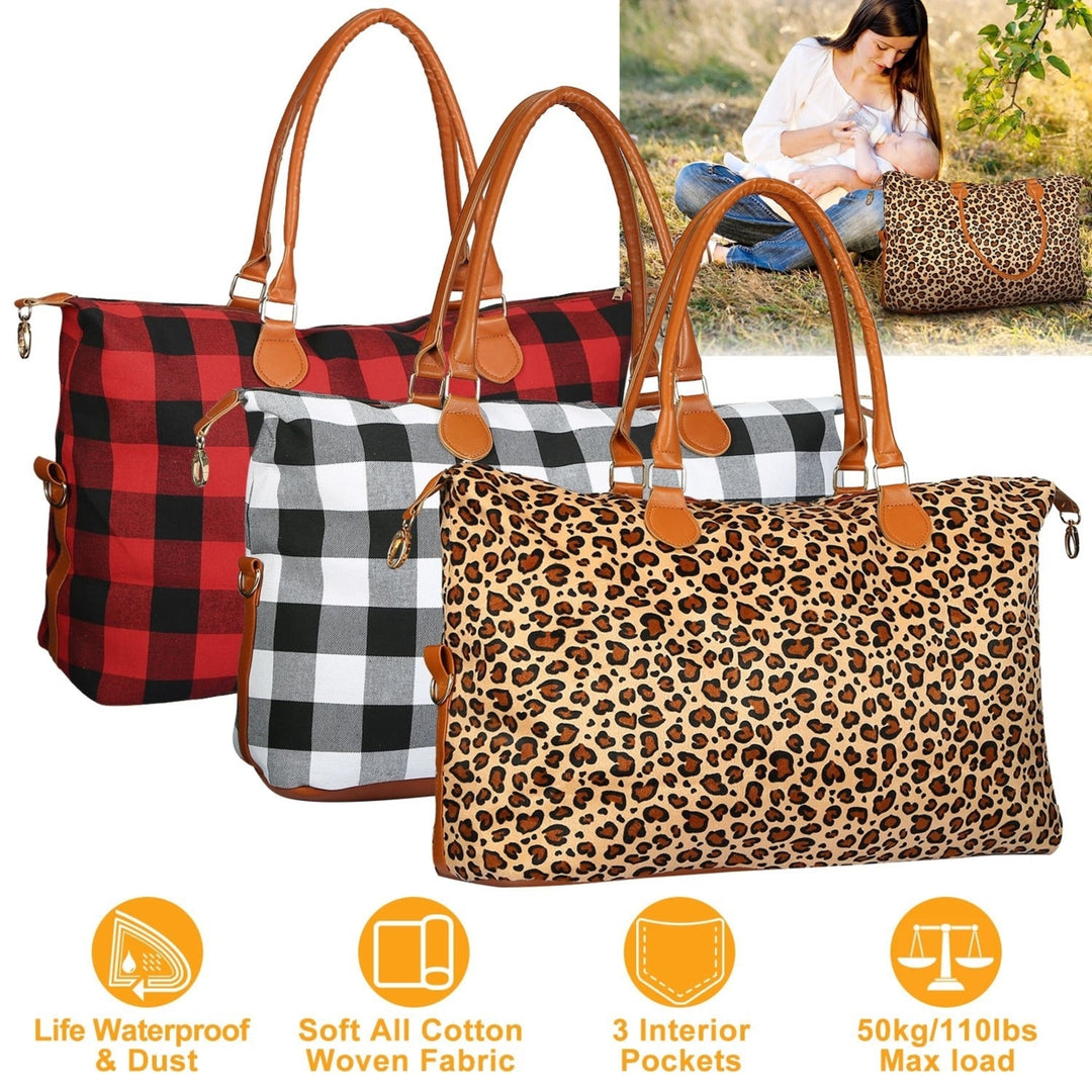 Women Duffle Bag Travel Luggage Bags Weekend Overnight Bag Tote Bags Shoulder Handle Bags Portable Diaper Bag Image 1