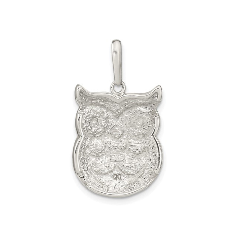 Mother of Pearl Owl Pendant Necklace in Sterling Silver with Chain (18 Inches) Image 2