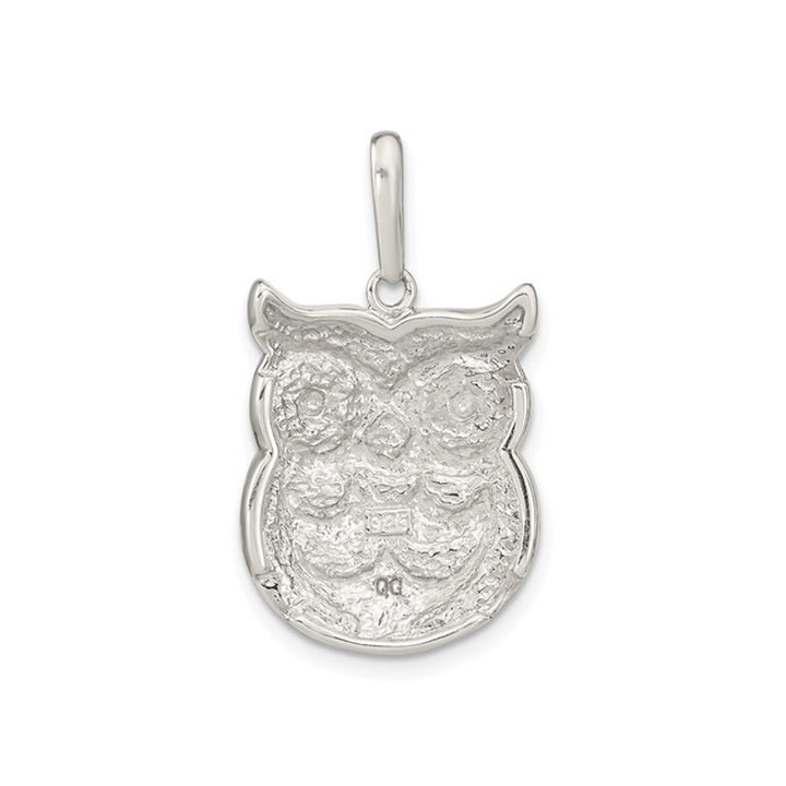 Mother of Pearl Owl Pendant Necklace in Sterling Silver with Chain (18 Inches) Image 2