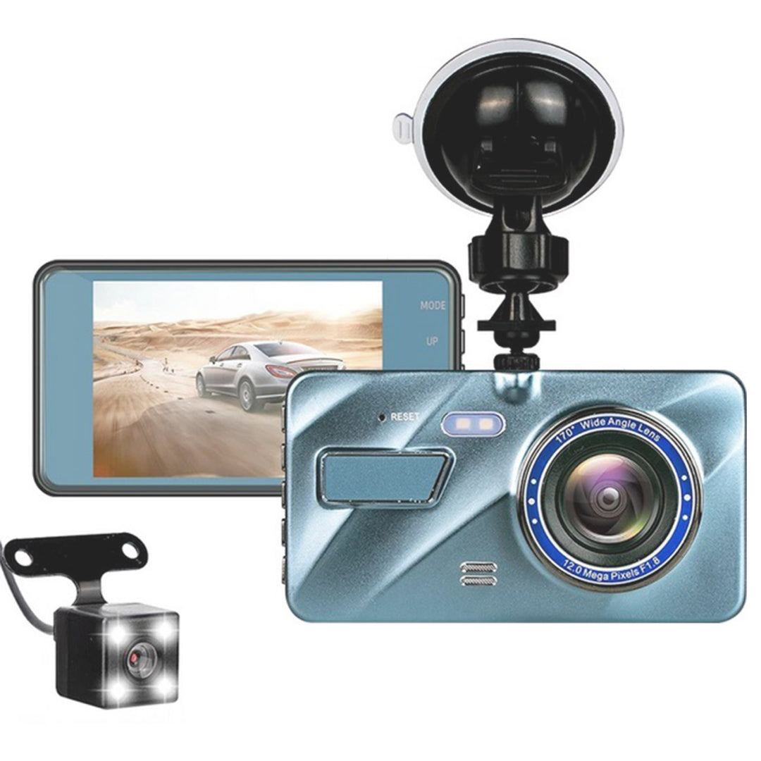 720P Dual Dash Cam Car Camera Recorder Looping Recording Car DVR Driving Vehicle Recorder with Motion Detection Light Image 1