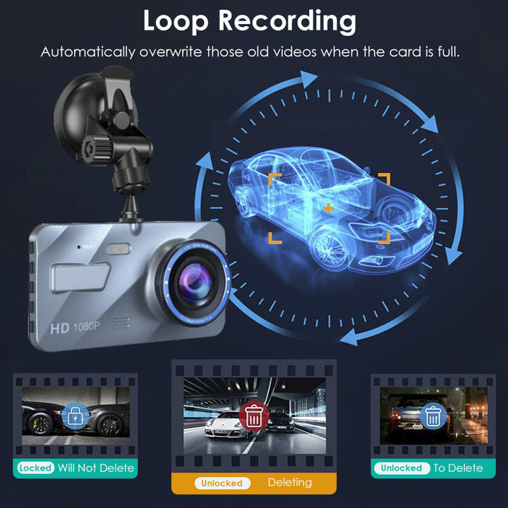 720P Dual Dash Cam Car Camera Recorder Looping Recording Car DVR Driving Vehicle Recorder with Motion Detection Light Image 3