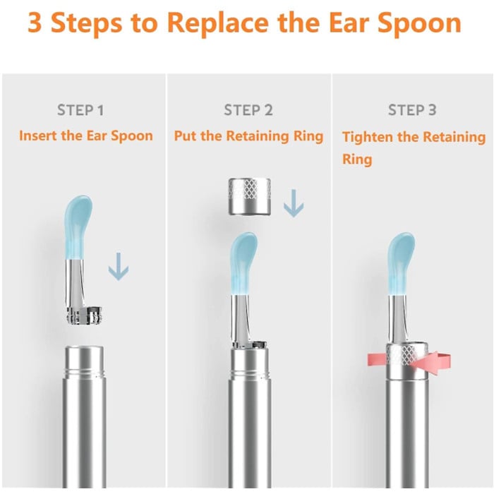 Original Ear Sticks Earpick Replacement Ear Cleaner Tips Set Silicone Ear Spoon For Bebird Image 7