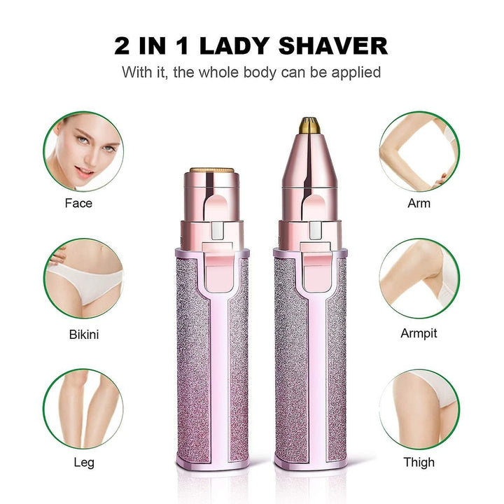 Womens Painless Hair Remover Shaver Hair Trimmer Rechargeable Razor Image 4