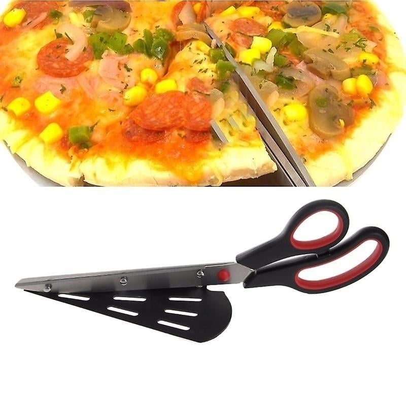 Pizza Scissor Stainless Steel Pizza Cutter With Detachable Spatula Image 1