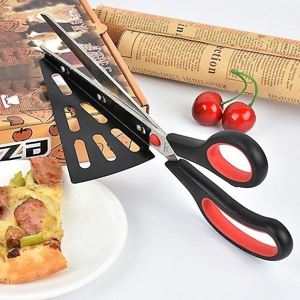 Pizza Scissor Stainless Steel Pizza Cutter With Detachable Spatula Image 4