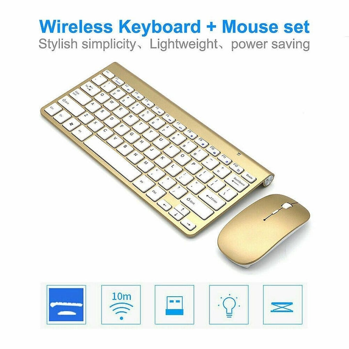 Mini Wireless Keyboard And Mouse Set Mute Key Caps Multimedia Keyboard For Pc Lapto Image 4