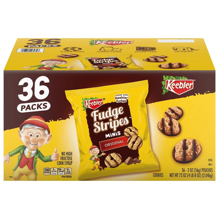 Keebler Mini Fudge Stripe Cookies 2 Ounce (Pack of 36) Image 1