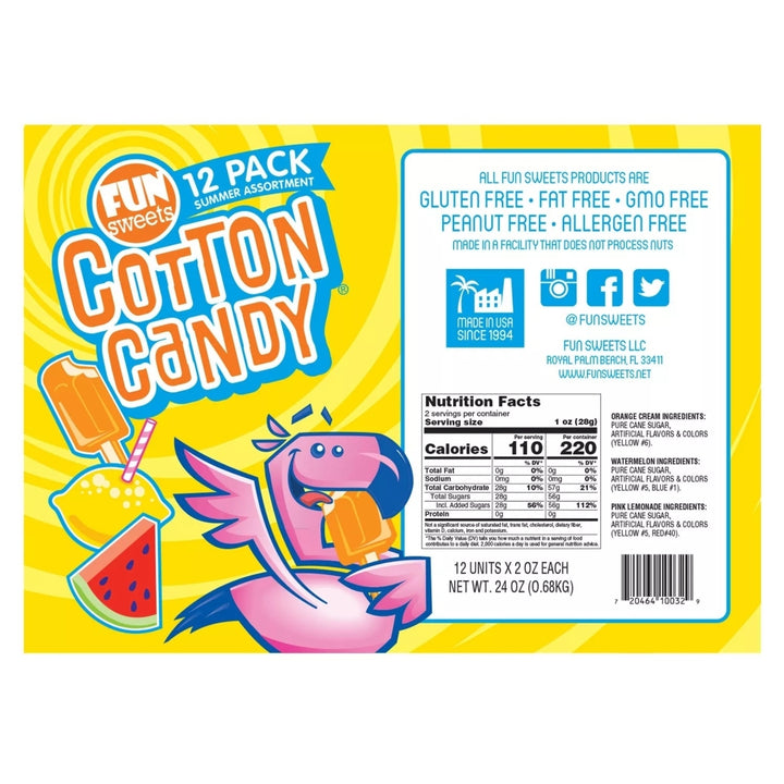 Fun Sweets Summer Cotton Candy (12 Pack) Image 2