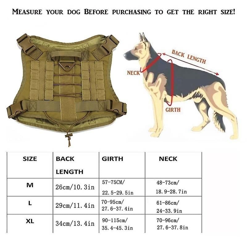 Tactical Dog Harness Nylon Handle Adjustable Training Harness Pet Working Vest Image 8