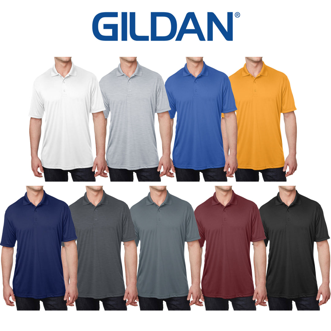 3-Pack Mens Gildan Active Moisture Wicking Dry Fit Polo Shirts Image 7