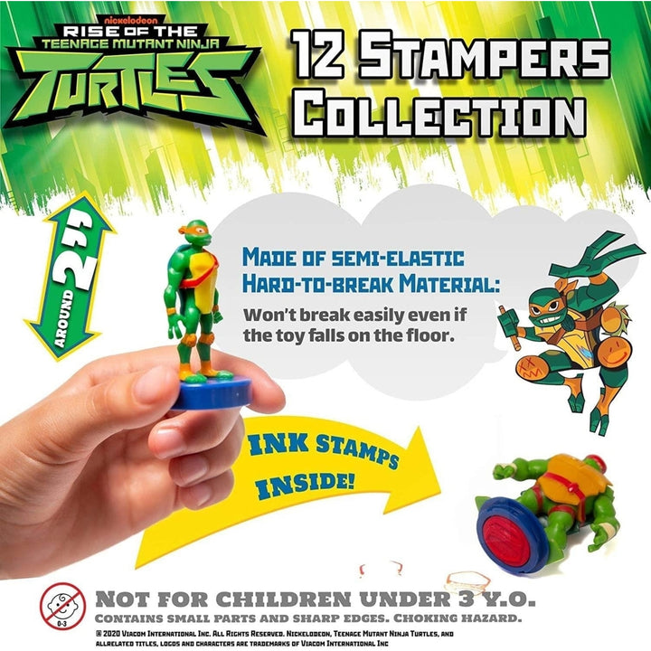 Teenage Mutant Ninja Turtles Stamps 5pk Raph April Foot Lieutenant Mikey Figure PMI International Image 2