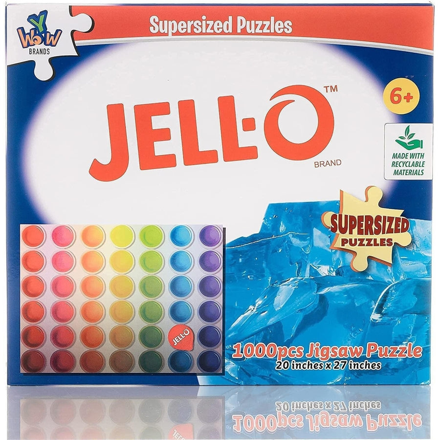 Jell-O 1000 Piece SuperSized Jigsaw Puzzle Giant 20"x27" Rainbow Colors YWOW Games Image 1