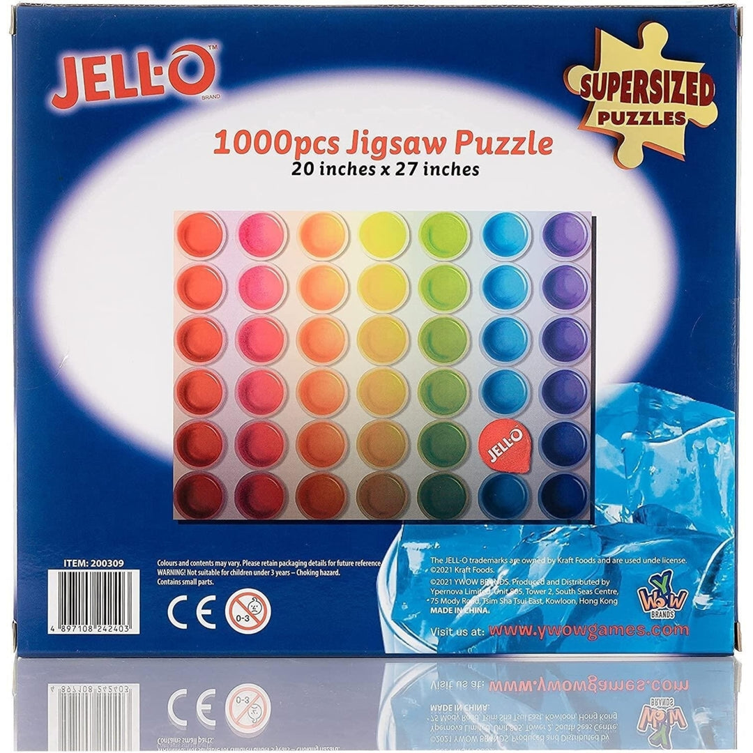 Jell-O 1000 Piece SuperSized Jigsaw Puzzle Giant 20"x27" Rainbow Colors YWOW Games Image 3