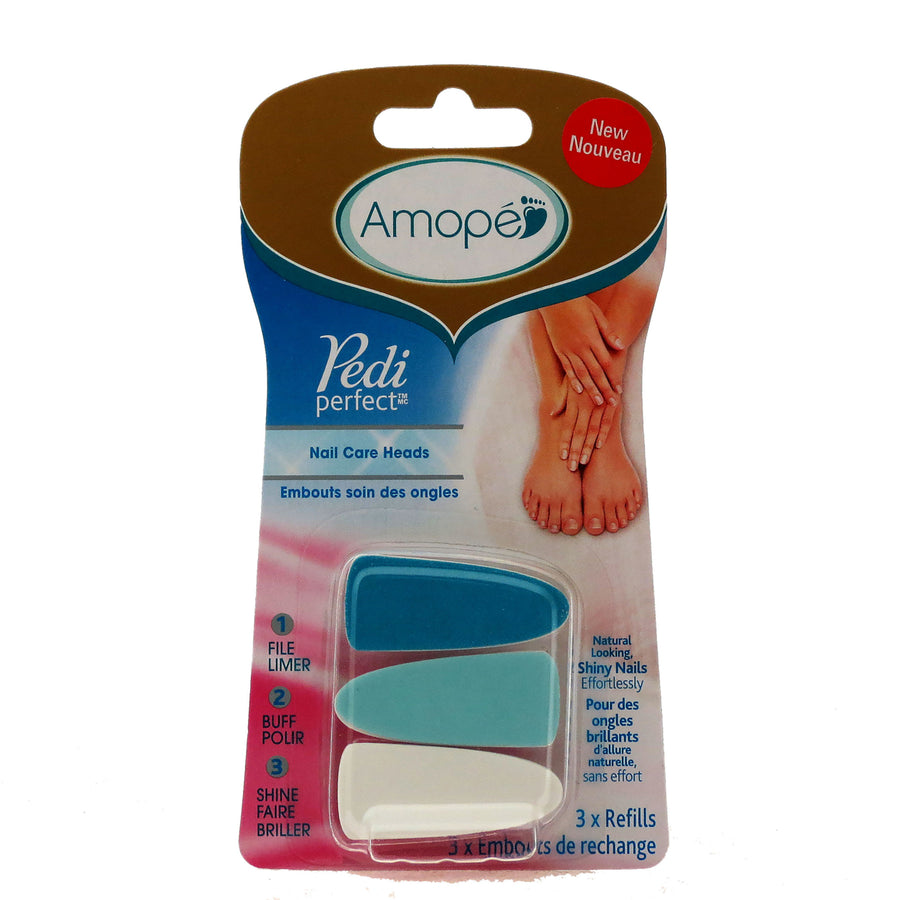 Amope Pedi Perfect Nail Care Heads 3 Refills (Pink) Image 1