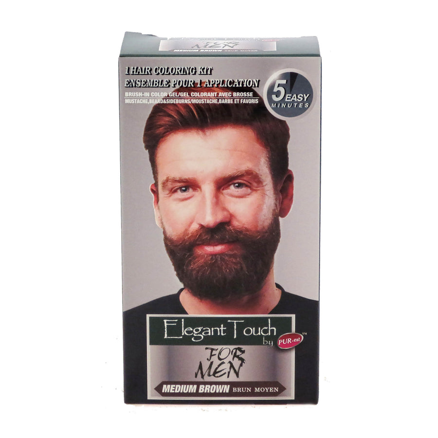 Mustache and Beard Color Kit for Men Medium BrownElegant Touch by PUR-est Image 1