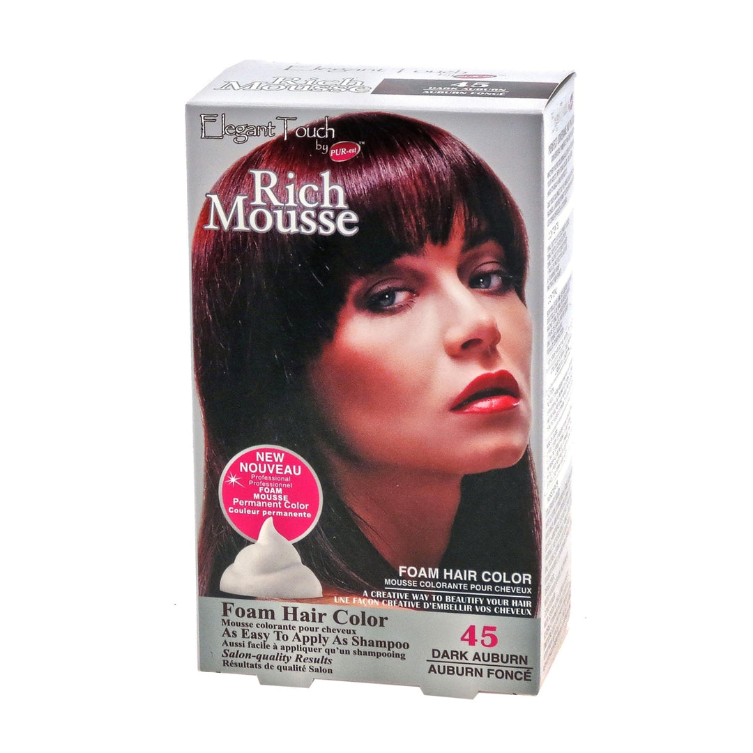 Foam Hair Color Rich Mousse Dark Auburn 45Elegant Touch by PUR-est Image 1