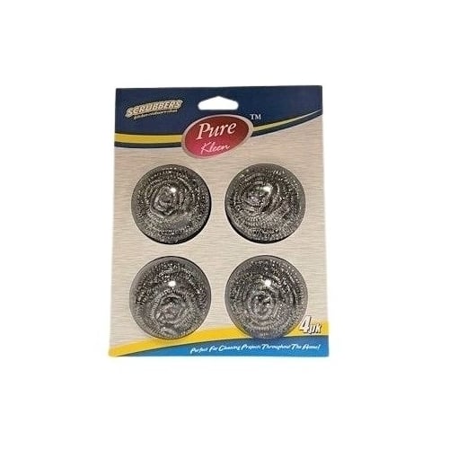 Pure Kleen 4Pk Stainless Steel Scrubber Double Blister Card Image 1