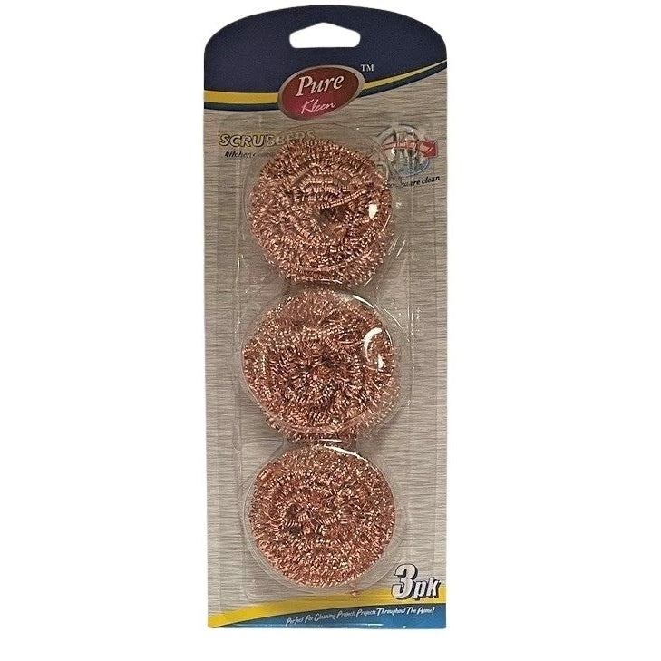 Pure Kleen  Copper Coated ScrubberBlister Card - Pack of 3 Image 1