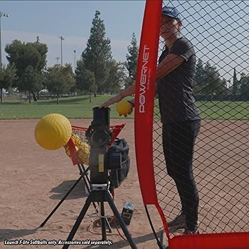 PowerNet 12-Pack Dimpled Practice Ultra-Light Softballs for the Launch F-Lite Pitching Machine (1194-2) Image 3