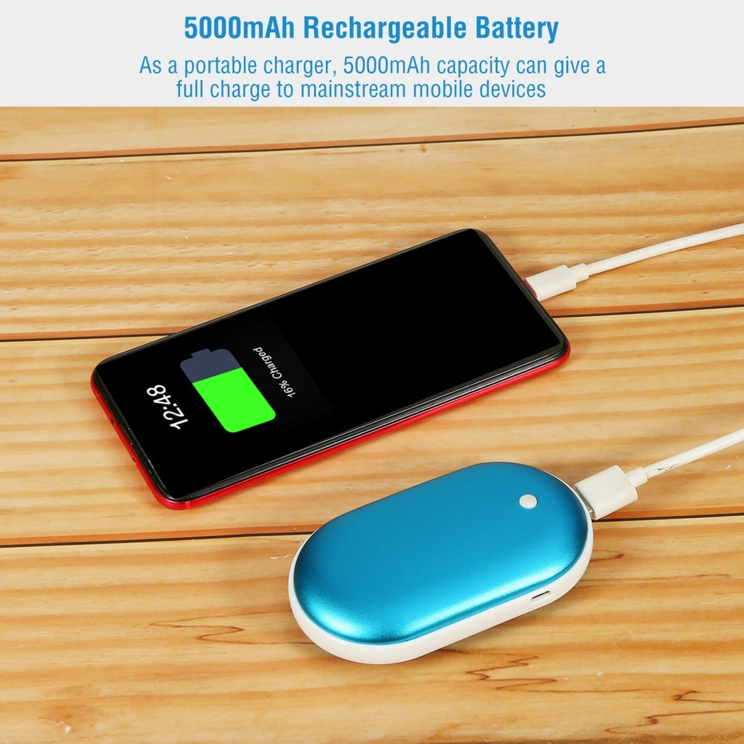 Portable Hand Warmer 5000mAh Power Bank Rechargeable Pocket Warmer Double-Sided Heating Handwarmer Image 8