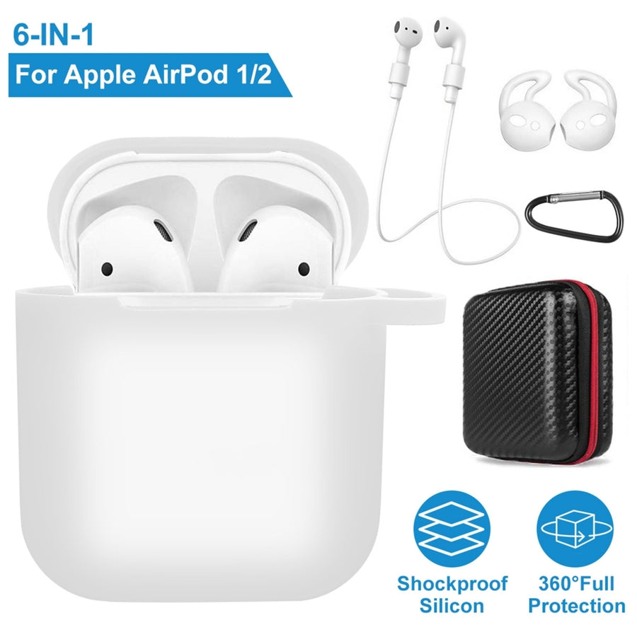 Silicone Case for Apple AirPod 1 2 AirPods Protective Cover Skin with Strap Ear Hooks Watch Band Holder Image 1