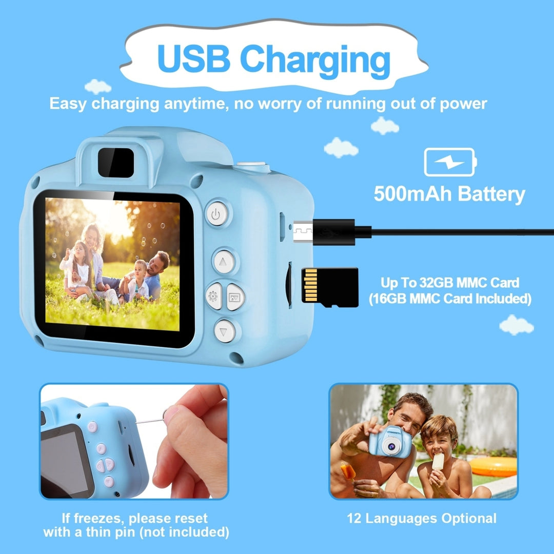Kids Digital Camera with 2.0in Screen 12MP 1080P FHD Video Camera 4X Digital Zoom Games 32GB Card Supported Image 3