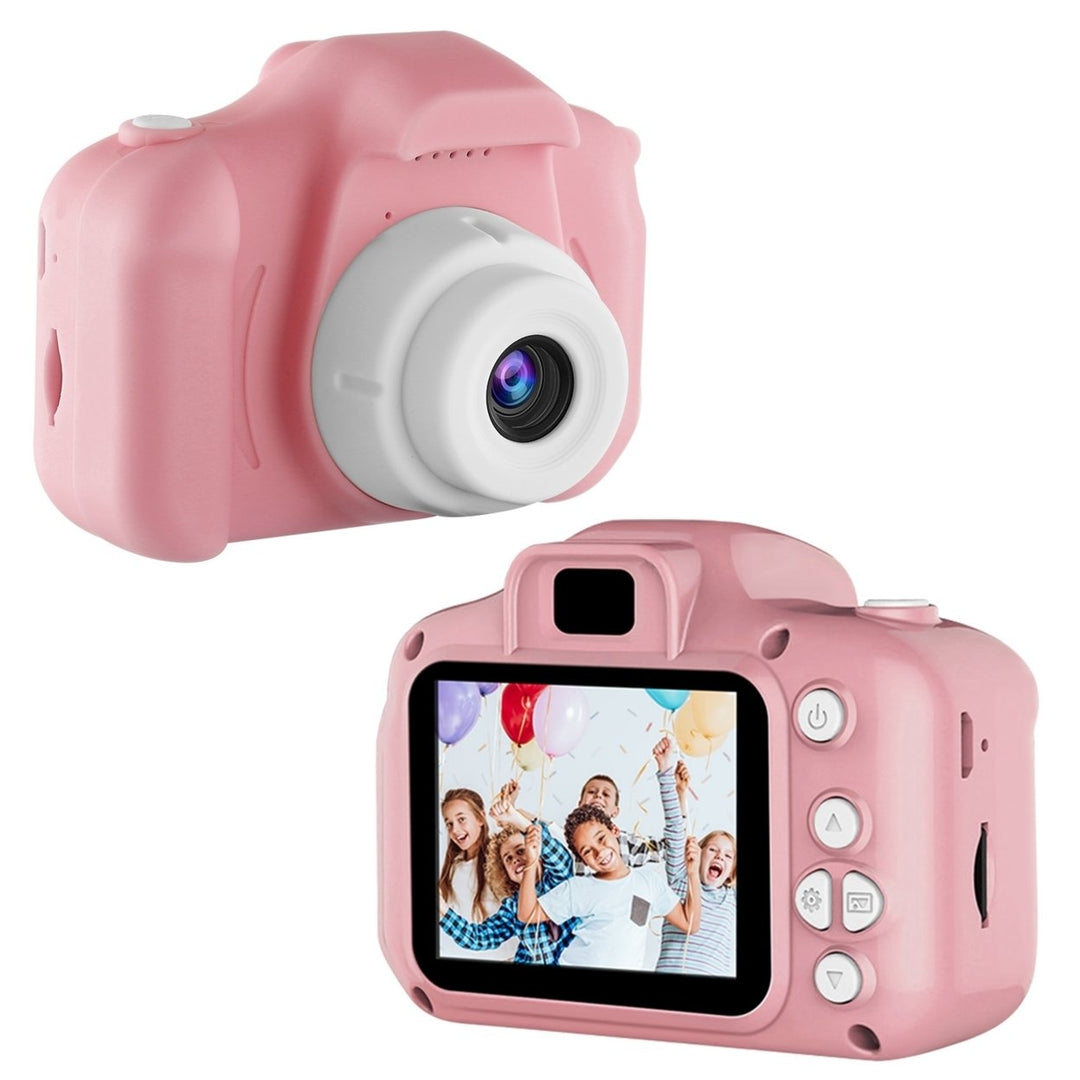 Kids Digital Camera 12MP 1080P FHD Video 2.0in Screen 4X Zoom 32GB Card Pink Blue Image 1