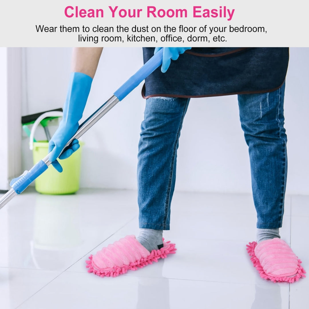 Mop Slippers Unisex Detachable Floor Mopping Shoes Microfiber Dusting Slippers Image 4